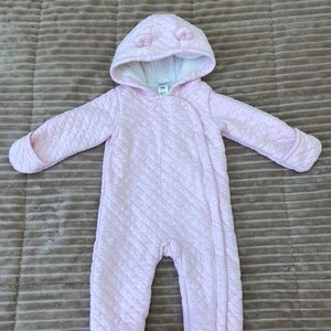Carter’s baby pink warm bodysuit footsie 9 months